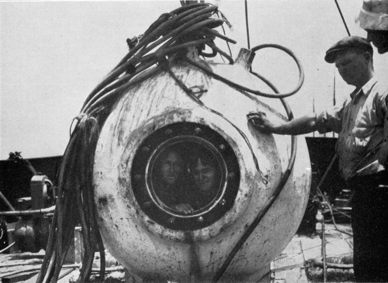 Beebe & Barton in Barton's Bathysphere