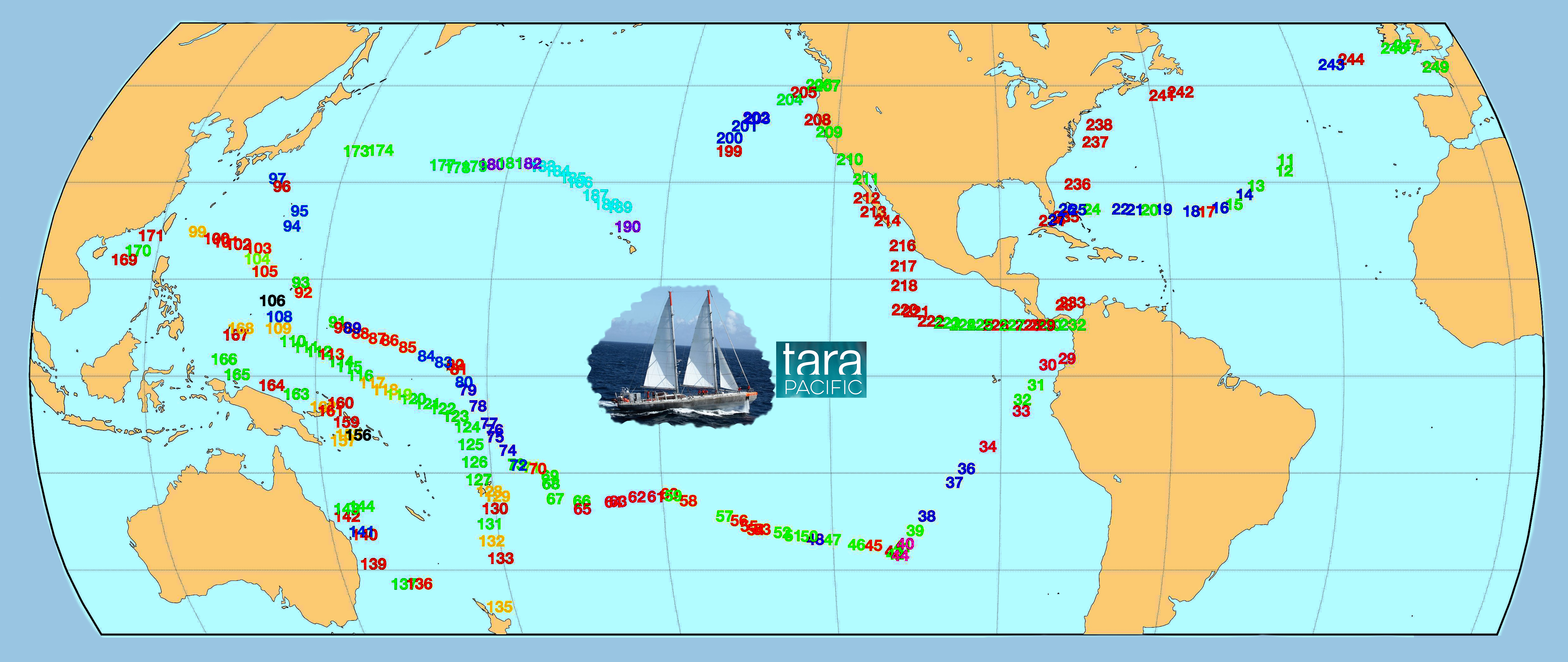 Tara Pacific Expedition Station Map