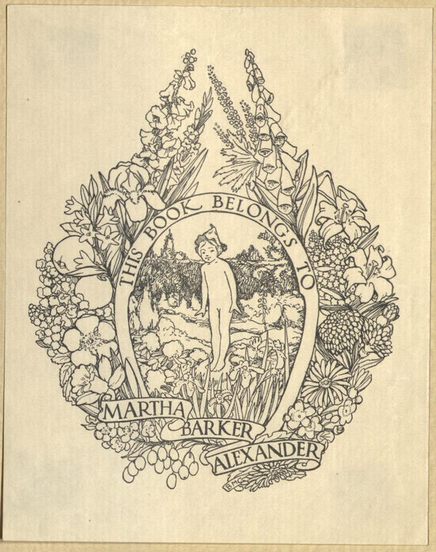 Bookplate of Martha Barker Alexander