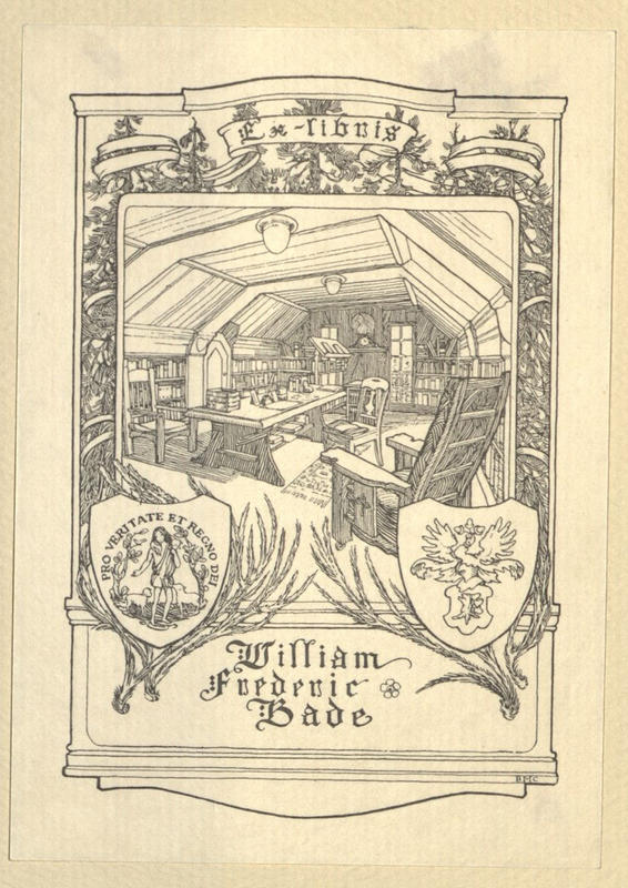 Bookplate of William Frederic Bade