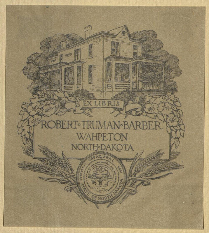 Bookplate of Robert Truman Barber