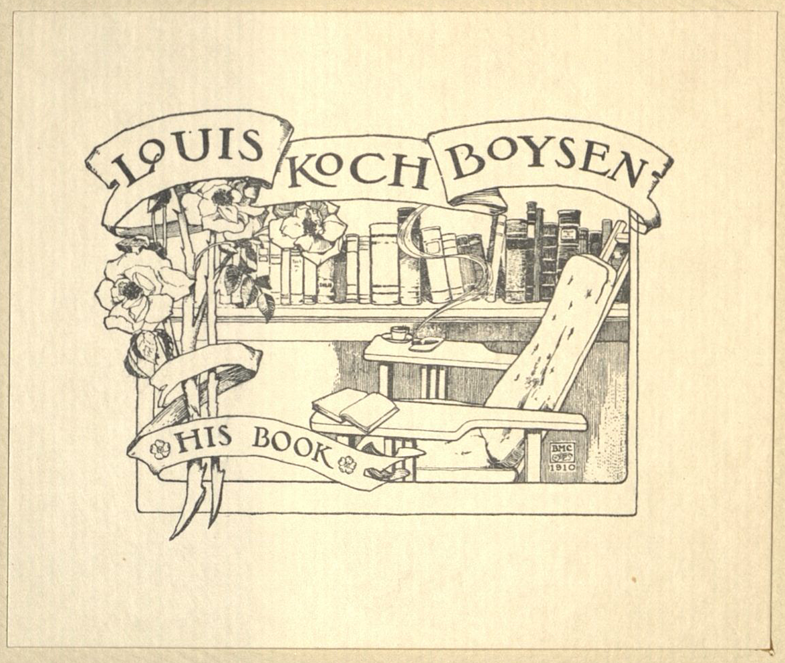 Bookplate of Louis Koch Boysen