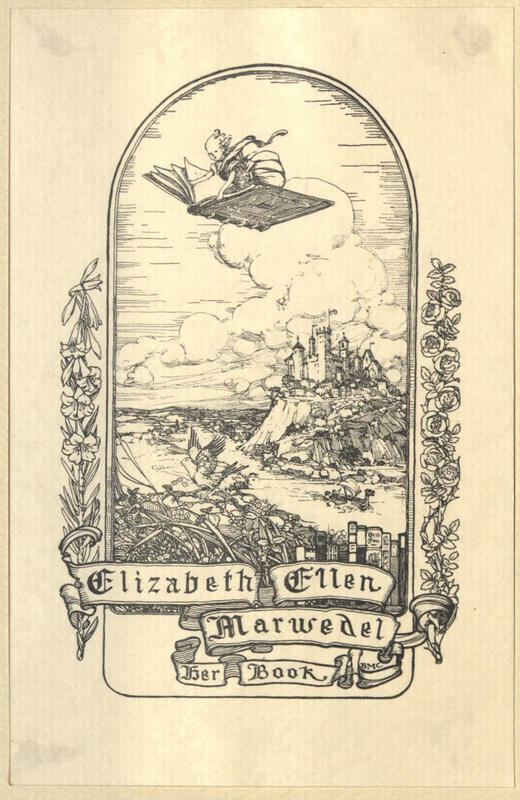 Bookplate of Elizabeth Ellen Marwedel.