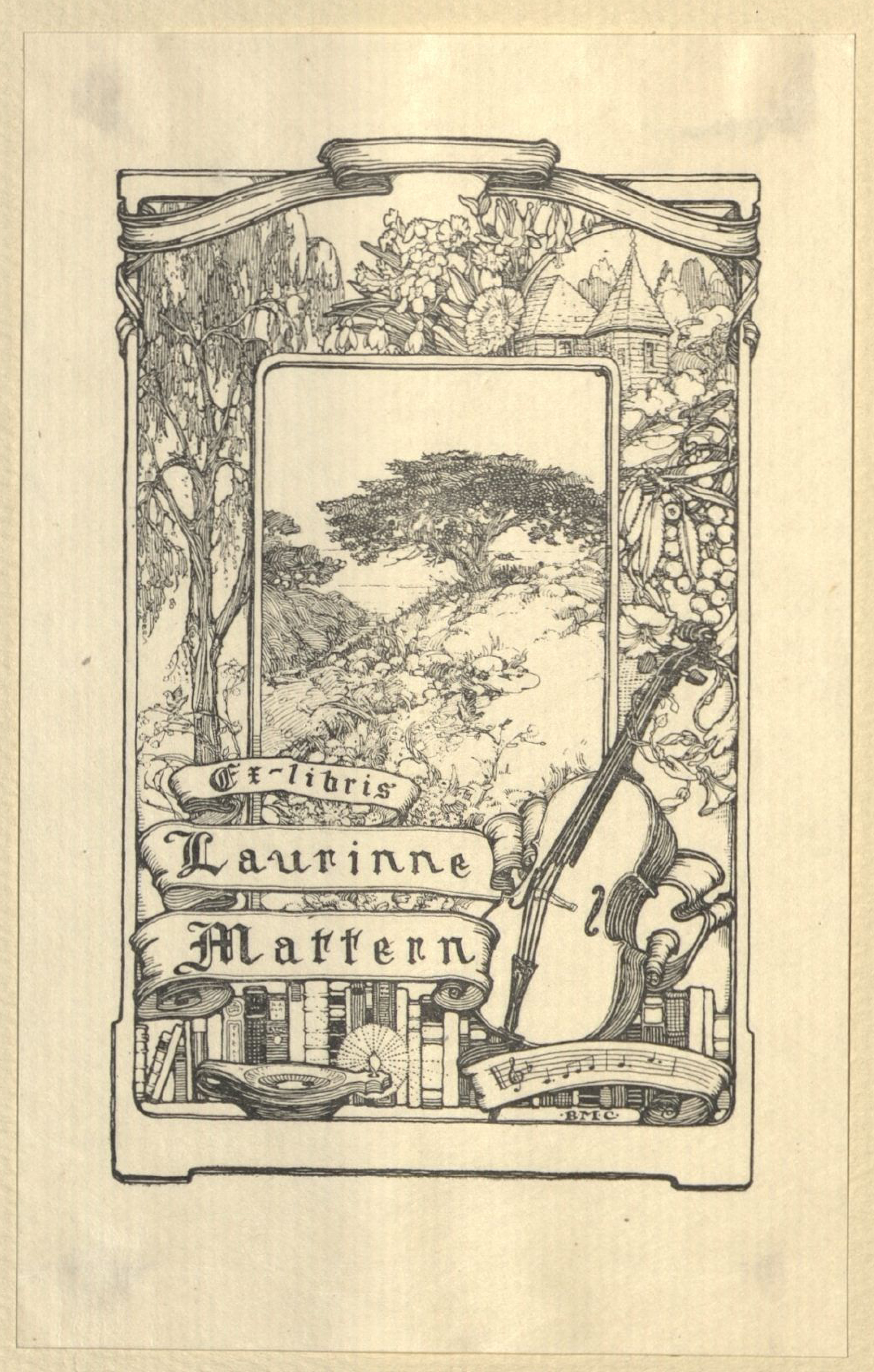 Bookplate of Laurinne Mattern.