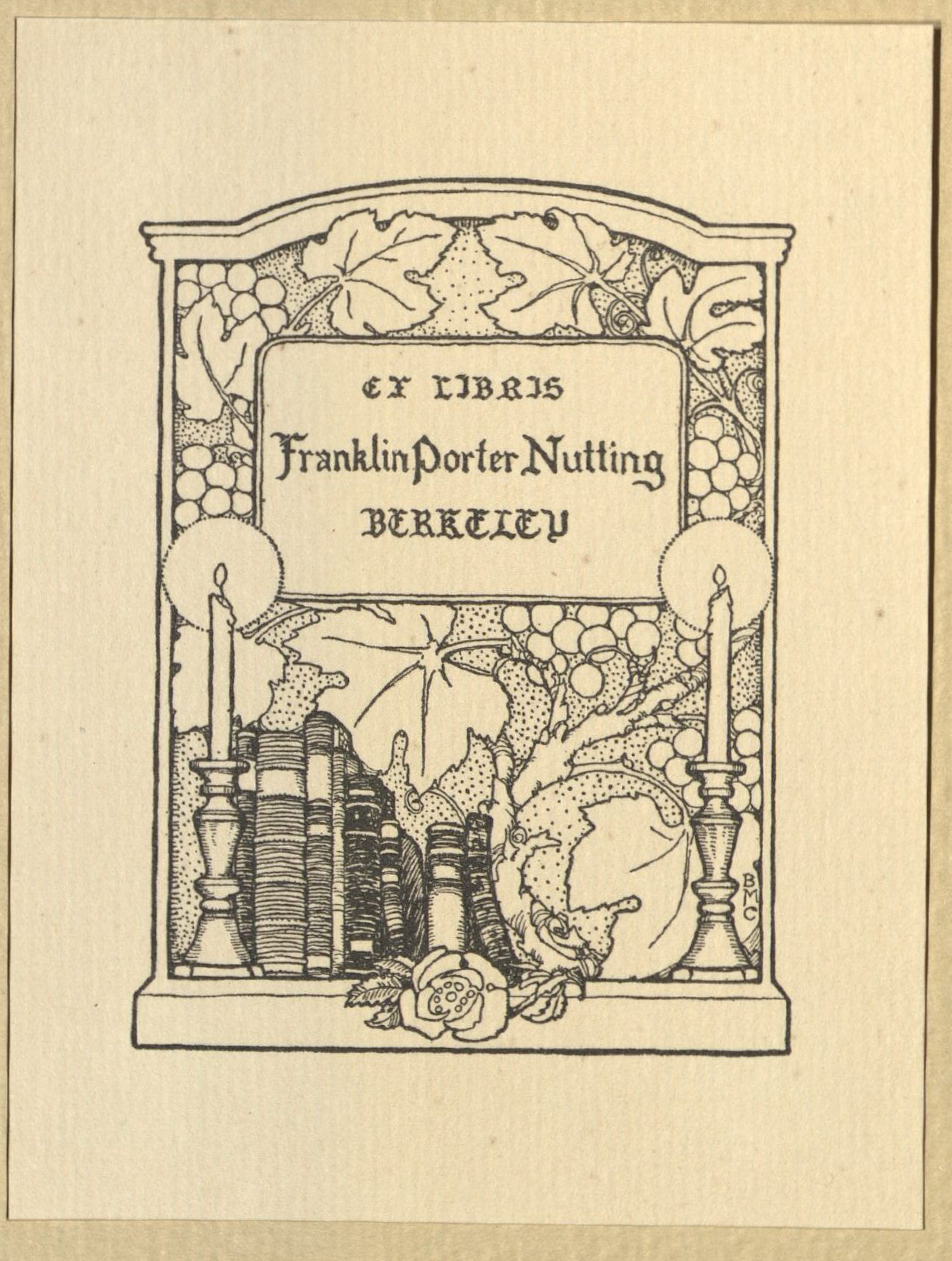 Bookplate of Franklin Porter Nutting.