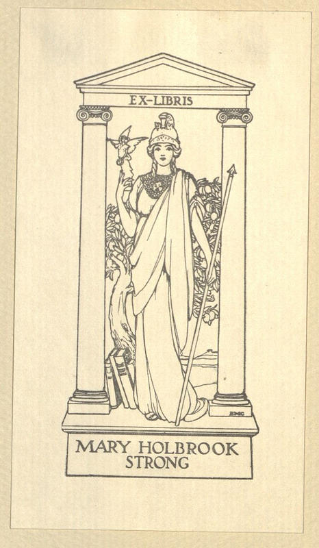 Bookplate of Mary Holbrook Strong.