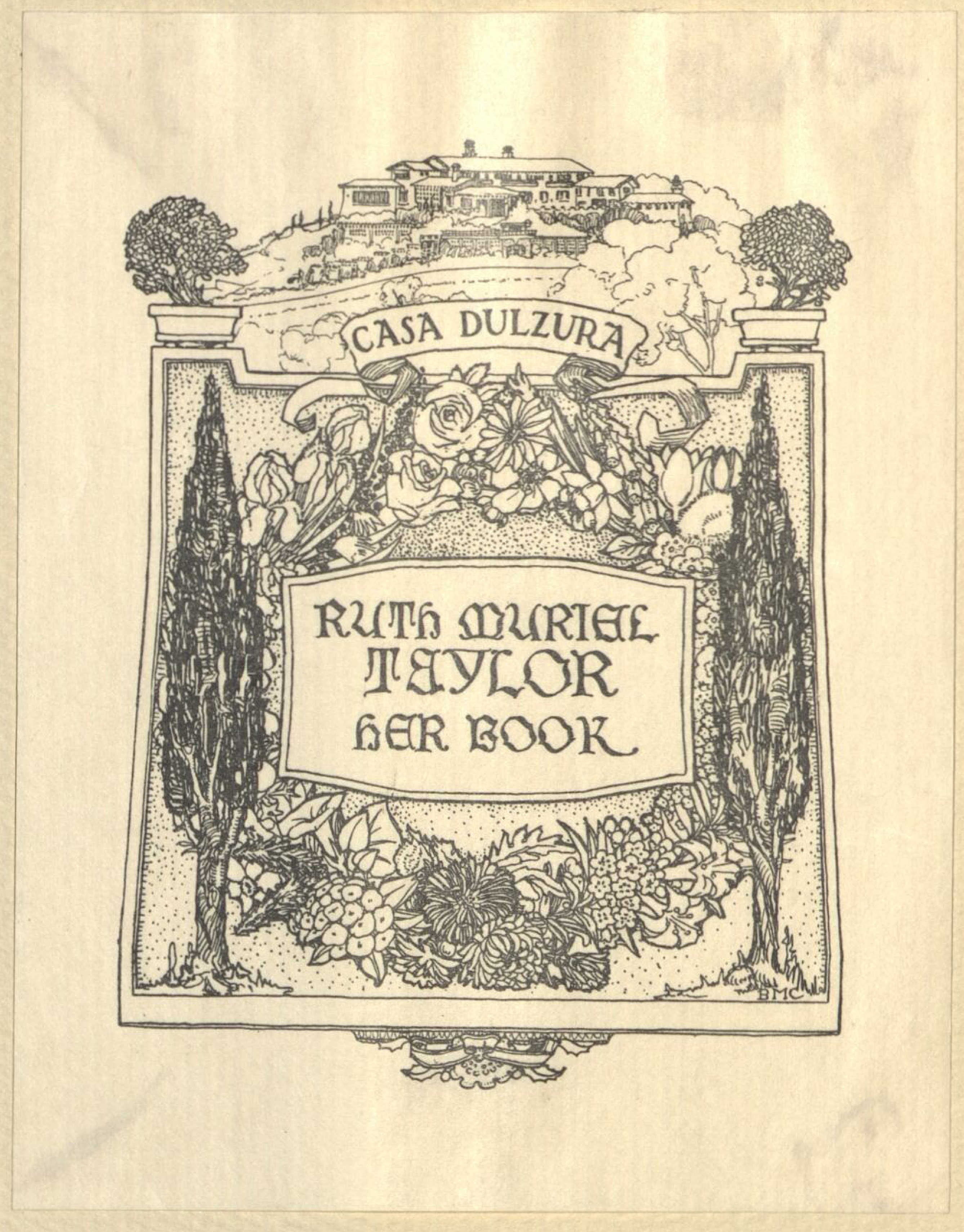 Bookplate of Ruth Muriel Taylor.