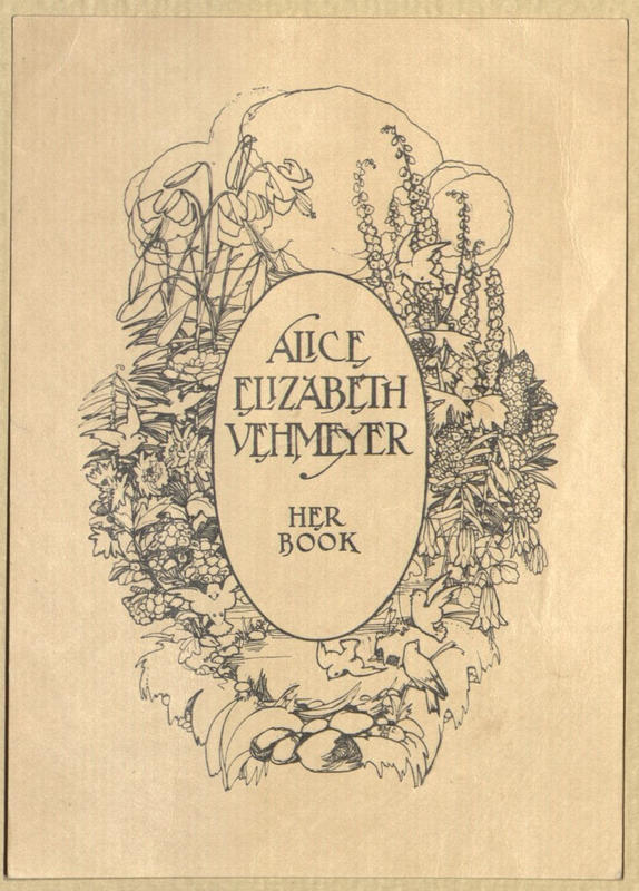 Bookplate of Alice Elizabeth Uehmeyer.
