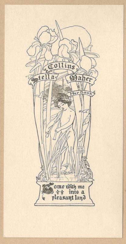 Bookplate of Stella Collins Maher