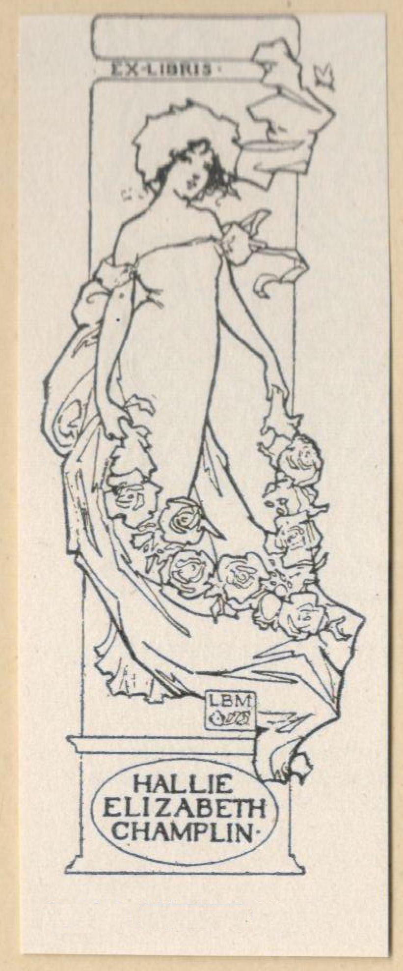 Bookplate of Hallie Elisabeth Champlin