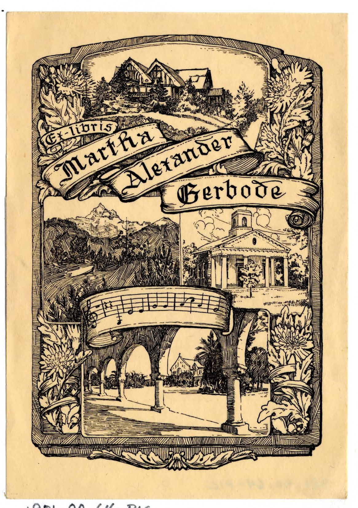 Bookplate of Martha Alexandra Gerbode