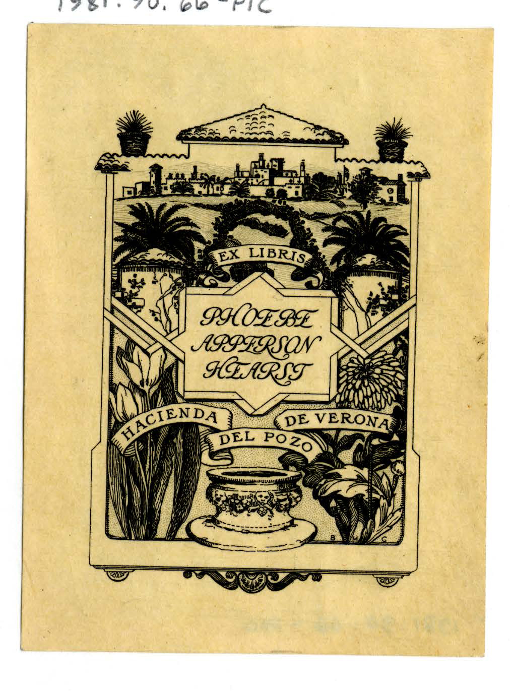 Bookplate of Phoebe Apperson Hearst
