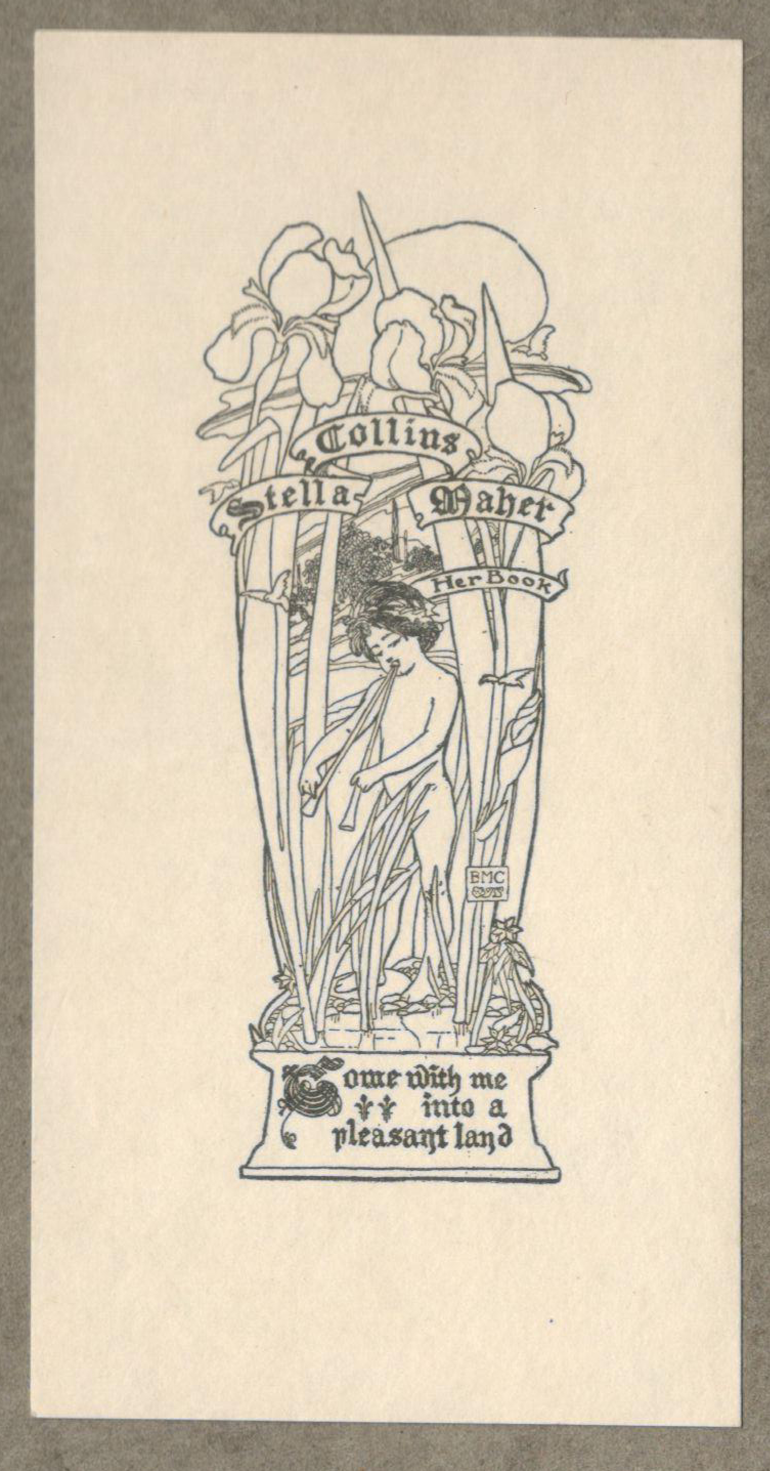 Bookplate of Stella Collins Maher